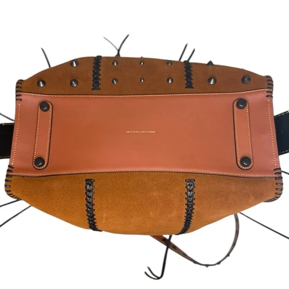 Coach 1941 Rogue 36 Western Saddle Suede Whipstitch Whiplash Boho Fringe Bag - Picture 15 of 16
